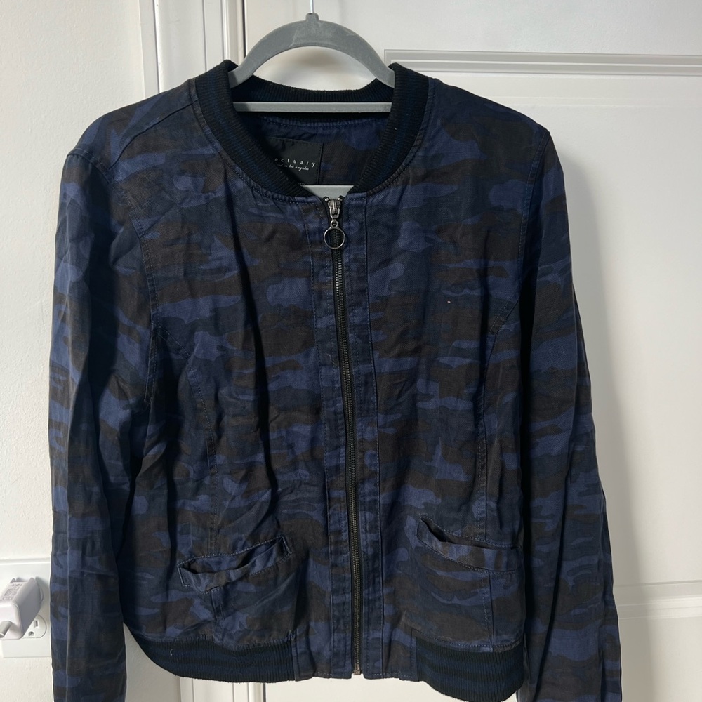 Sanctuary Navy and Black Bomber Jacket